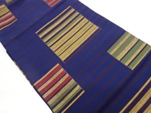 色紙に横縞模様織出し名古屋帯